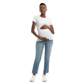 1822 Denim Kinsley Maternity Collection: Eco-Conscious 28-Inch Straight-Leg Jeans with Comfort Stretch Belly Band