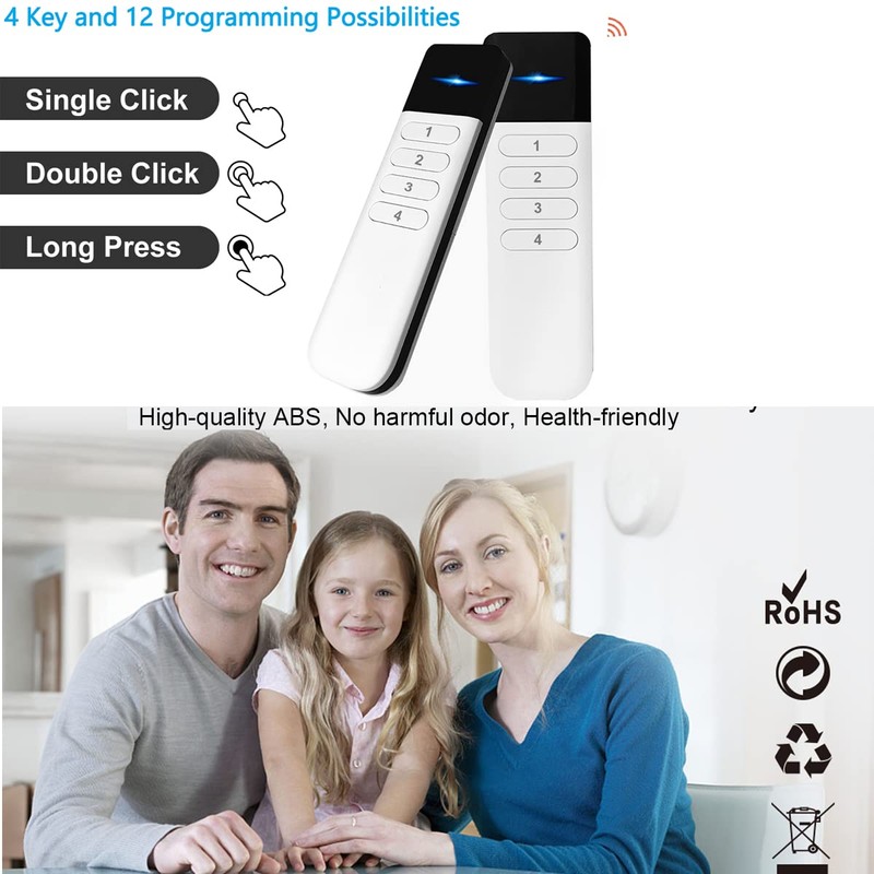 Wireless Zigbee Smart Button, 12 Scene Controller, 4-Way Remote Control