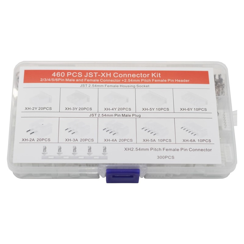 460Pcs JST XH2.54 Connector Kit 2P 3P 4P 5P 6Pin