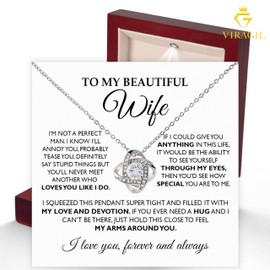 To My Beautiful Wife Necklace, Meaningful Necklace, Future Wife Necklace, Gift Set for Girlfriend Women from Husband Boyfriend, Promise Necklace Jewelry Valentines Day Anniversary Birthday Wedding