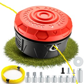 Upgraded Weed Eater Head,Straight Shaft StringTrimmer Head,Weed Wacker Head for Echo,Stihl,Dewalt,String Trimmer Replacement Head with 14ft 095" Trimmer Line,11 Adapts,Tap & Go System (Orange)