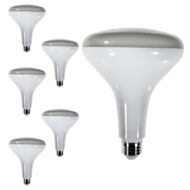 Diodesy- BR40 LED Flood Light Bulb 9W 650 Lumen E26 Medium Base 3500K Neutral White for Interior Home Decor Kitchen Recessed Can Light Bulbs 120V 110° Beam Angle White Finish Pack of 6