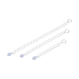 Adabele - Extensor de cadena de plata de ley real para hacer joyas, collar ajustable y tobillera, extensión de pulsera para mujeres y hombres, hipoalergénico sin níquel, 5 inch - 1pc, Plata, Sin