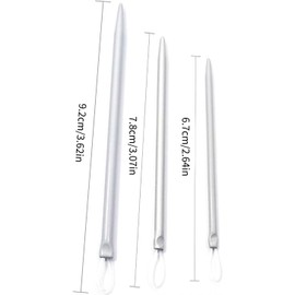 3Pcs Silver Nylon Wire Rope Threader Needle Big Eye Knitting Needle Weave Yarn Needle for Sewing and Fabric Art Craft Accessory Yarn Needle Large Eye, Needlepoint