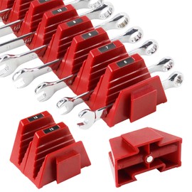 Cenforge Modular Wrench Organizer Magnetic, Wrench Organizer for Tool Box Drawer - Wrench Holders with Metric & SAE Labels, Gift for Mechanics (48, Red, Standard)