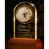15th Wedding Anniversary Crystal Clock Gifts