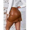 We1Fit Women's PU Leather Skirt Stretchy Asymmetrical Wrap Ruched Bodycon