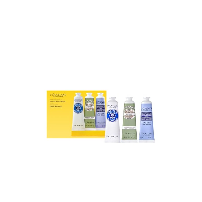 LOccitane Hand Cream Classics, 3-Piece Set of Moisturizing Hand Creams