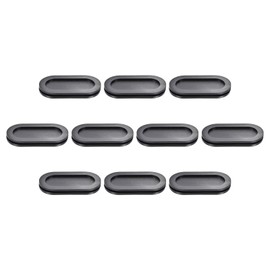 Rebower Rubber Grommets Oval Flexible Wire Hole Plug, [for Home Industry Office Electrical Protection] - 25x55 mm Mount Dia/Single Sided/Black / 10 Pcs