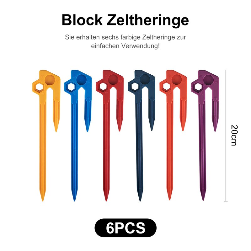 Cosswe Regenbogen Baustein Zelt Pfähle 20 cm Kunststoff Zelt Heringe
