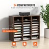VEVOR 24-Compartment Office Mailbox, Adjustable Shelves, Wood Literature Sorter 29x12x24.4