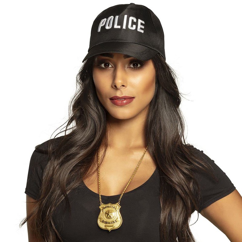 Police Badge Sheriff FBI Gold Necklace Special Police Cop Officer
