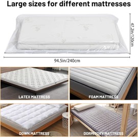 Vacuum Bag for Mattress, Vacuum Duvet Storage Bag with Double Zipper, Mattress Protector - Reusable Saving Space (94.4 x 47.2 Inches) (240 x 120 cm)