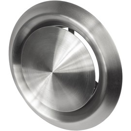 Repa Market ø4" Inch Stainless Steel Universal Diffuser - Adjustable Valve - Optimal Airflow - Air Intake, Exhaust Duct Ventilation - Round Metal Soffit Vent Grille Cover - Home Office, Wall Ceiling