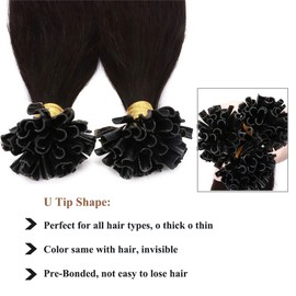 Real Hair Extensions, Keratin, U-Tip, Remy Human Hair, 50 Strands
