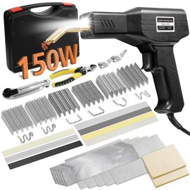 150W Plastic Welder,Plastic Welding Kit Car Bumper Repair 800pcs Hot Staples & 56pcs 7 Types of Welding Plastic Welding Rods for Car Bumper Plastic Crack Repair (Black)
