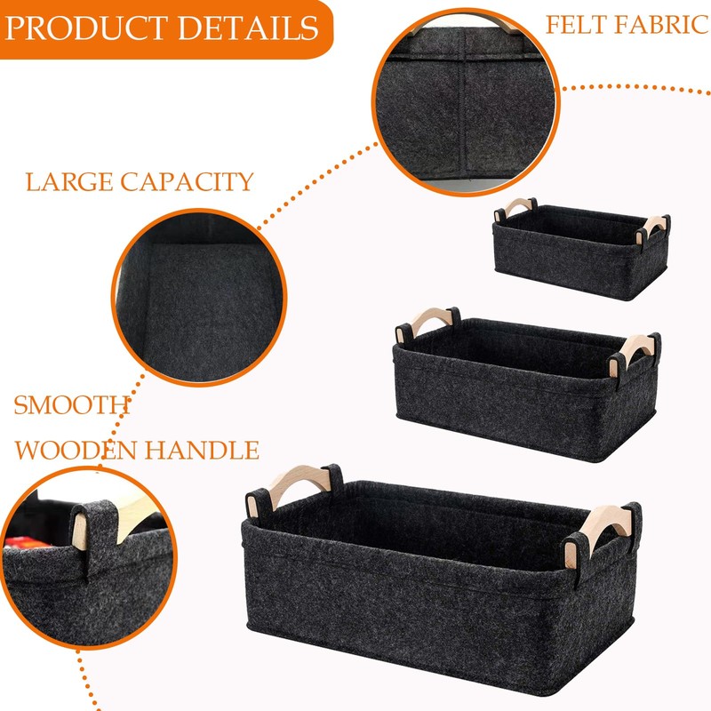 WLHFDC Felt Basket Storage, Storage Box, Felt Basket, Small Thickened