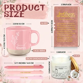 6 Pcs Speech Therapy Gifts for SLP Mug Candle Pens Set,Pink