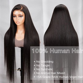 13x6 Lace Front Wigs Human Hair Pre Plucked Bye Bey Knots Pre Bleached HD Straight Lace Front Human Hair Wig 180 Density Frontal Lace Wig Glueless Wigs Human Hair with Baby Hair for Women 26 Inch