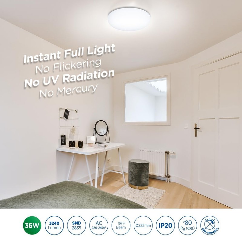 ROTHER Frameless LED Ceiling Light 36W – Round Surface Mounted