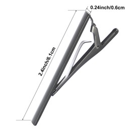 Roctee 2pcs Black Tie Bar Clip 2.4 Inch, Men’s Tie Tacks Pins Tie Clips Necktie Bar Pinch Clip Set for Regular Normal Size Ties for Men Tie Set Accessories Jewelry Fashion Designs