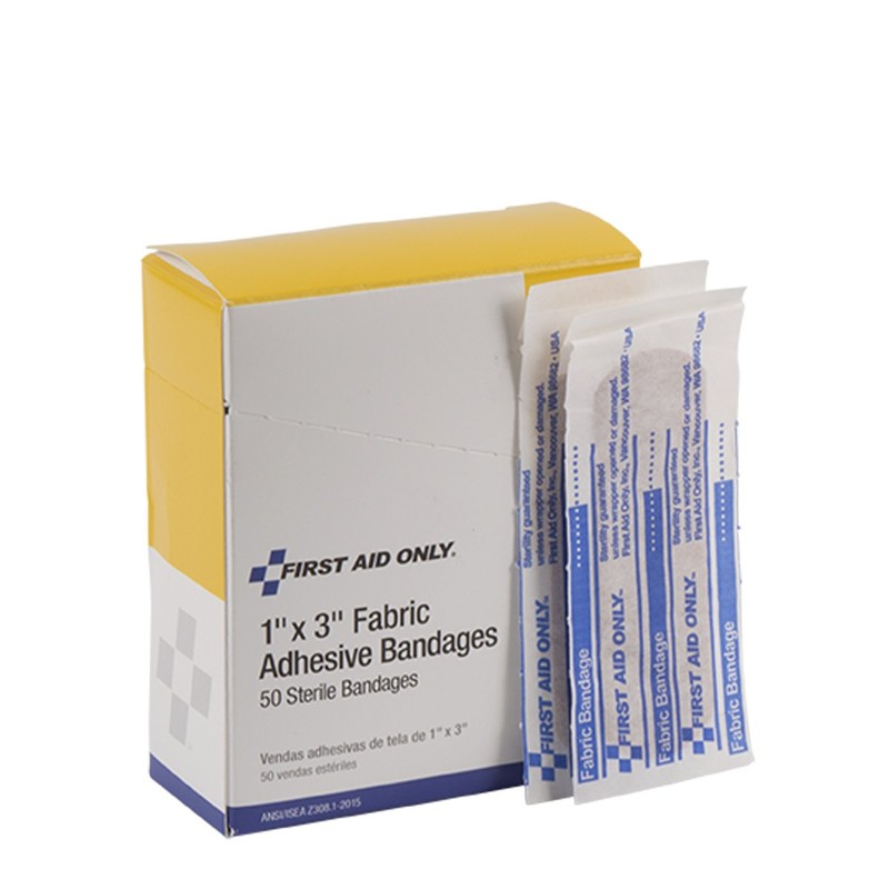 First Aid Only G121: 1"X3" Fabric Bandages, 50/Box