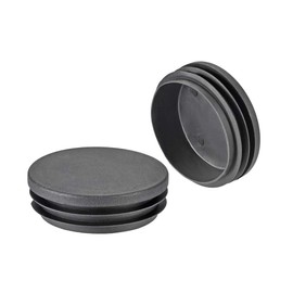 sourcing map 4Pcs 76mm Dia Plastic Tubing Plug Round Post End Caps for Handrail Stair Newel Guardrail Tube Black