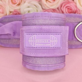 Women Glitter Ankle Straps For Cable Machine 2pc | Set of 2 - Specification: Lilac
