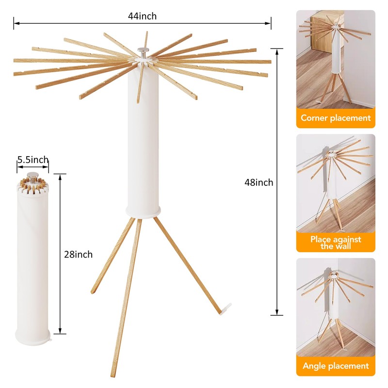 LIENAHU Clothes Drying Rack Tripod,Drying Rack Clothing,Laundry Drying Rack,Floor Standing,16