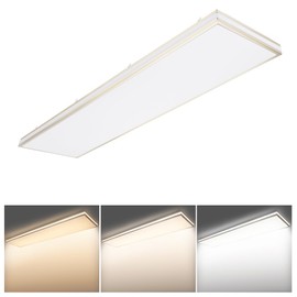 DAKASON 4FT Rectangle LED Flush Mount Ceiling Light for Kitchen/Laundry, 48W Wraparound 3/4/5000K Selectable, Hardwired 4’ Linear Lights Fluorescent Tube Replacement, Dimmable 1Pack