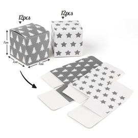 Anstore 24 Christmas Advent cubes with 24 number stickers for a DIY advent calendar for crafts and storing, 24 boxes