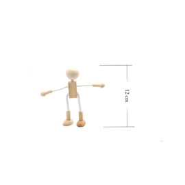 Milisten 4 pcs Unfinished Wooden Robot Peg Dolls Wooden Figures People Bodies for Children Kids DIY Painting Supplies Peg Dolls