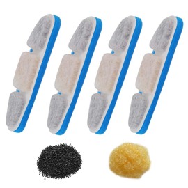 Cat Water Fountain Filter,Arc-Shaped Sponge Activated Carbon Cat Fountain Filter Replacement Filter Compatible WF140 Automatic Pet Water Fountain(4 Pack)