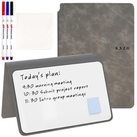 Elezeal A5 Dry Erase Whiteboard, Portable Small Whiteboard Notebook Notepad, Reusable Mini White Boards with Erasable Marker for Office Business Writing Noting Planning (Grey-1 Pack)