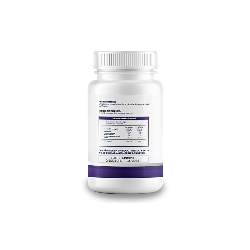 NAIMA Triptofano 100 Cápsulas | Suplemento Alimenticio | Ingredientes Naturales