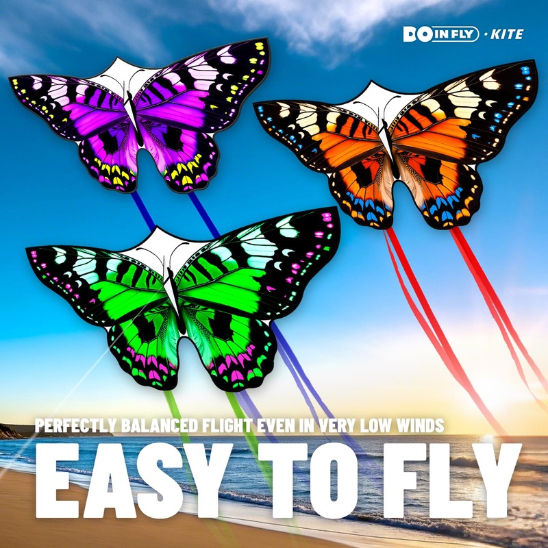 DoinFly Butterflys for Kids, Beautiful Kite Easy to Fly for