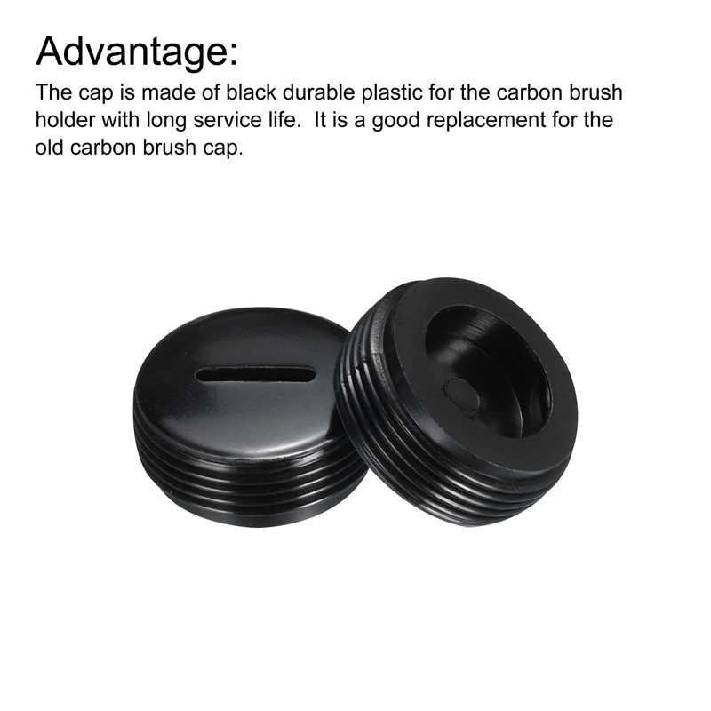 sourcing map Carbon Brush Holder Cap Motor Electric Brush Plastic