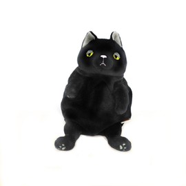 Shinada Global MONE-0168B Mochi Cat Plush Toy, Black, Size S