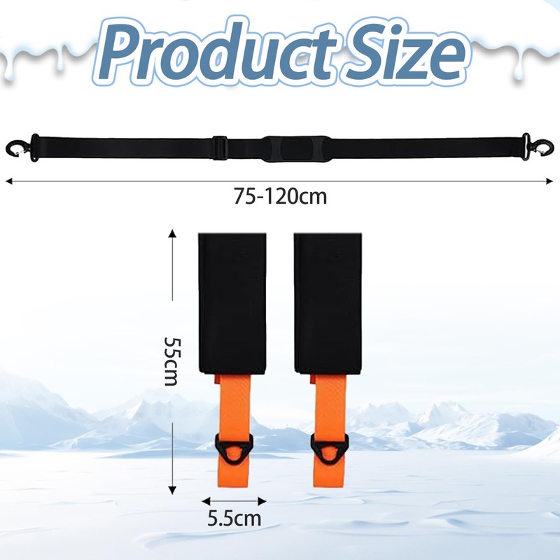 Ski Carry Strap, Skiing Skateboard Adjustable Shoulder Strap, Ski Pole
