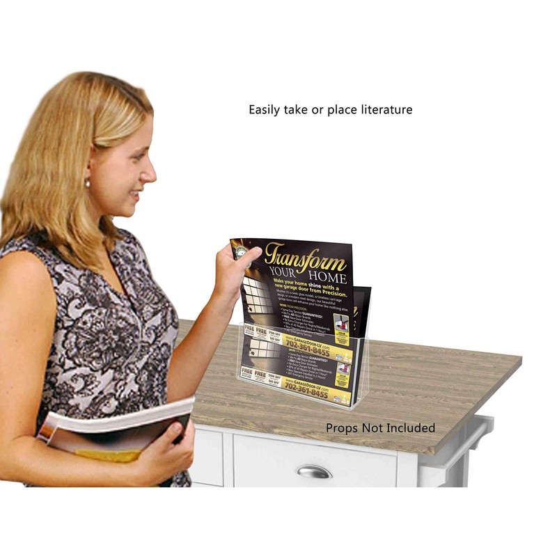 Brochure Holder 11" Wide Catalog or Magazine Bin Clear Acrylic