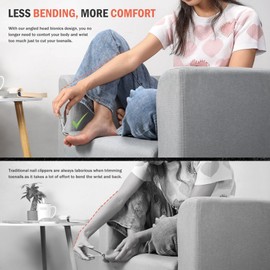 BEZOX Precision Nail Clippers with Angled Head for Thick Senior Nails - Large Fingernail Clippers for Adults with Metal Nail File - Premium Precision Nail Clippers for Men and Women