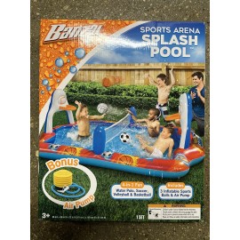 Banzai Sports Arena Splash Pool, 4-in-1 Inflatable Activity Play Center w/Pump