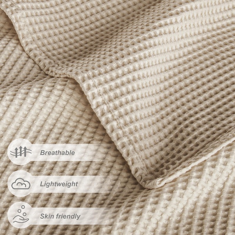 Exclusivo Mezcla 100% Cotton Waffle Blanket King Size for Bed,