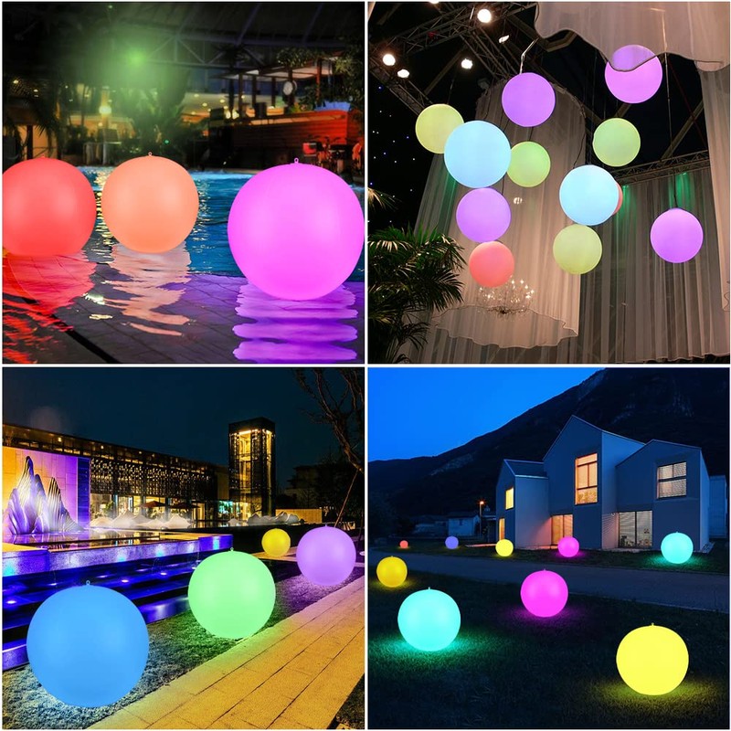 GEEDIAR 4 Pack Solar Floating Pool Lights Inflatable Waterproof IP68,