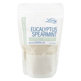 Luxiny Vegan Milk Bath Soak Made with Moisturizing Coconut Milk Powder, Essential Oil, & Sweet Almond Oil for a Bath Bomb Dust Soothing Fizz & Relaxing Soak, 8 oz. (Eucalyptus Spearmint)
