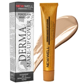 NEW WELL Derma MakeUp Cover Wasserfeste Foundation - Perfekter Teint & hohe Deckkraft - Vegan & natürliche Inhaltsstoffe - Für alle Hauttypen (Silver)