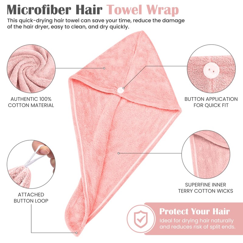 Glamza Microfibre Hair Towel Wrap Super Absorbing Twist Turban Hair