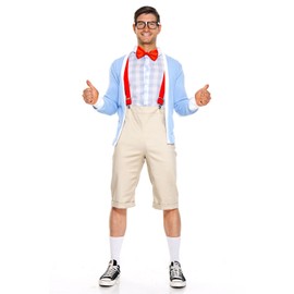 5 PC. Men's Nifty Nerd Costume Set - X-Large - Multicolors