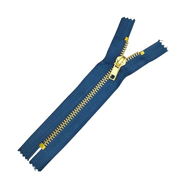 Plush Addict Brass Teeth Jeans Zip for Sewing, Crafts, Clothing