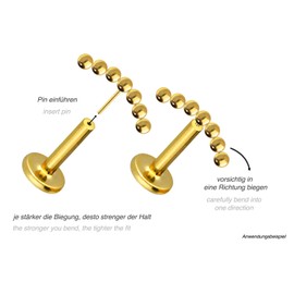 PIERCINGLINE Titanium Labret with Push Fit 7 Balls Piercing Ear Helix Tragus Conch Choice of Colours and Sizes, Titanium